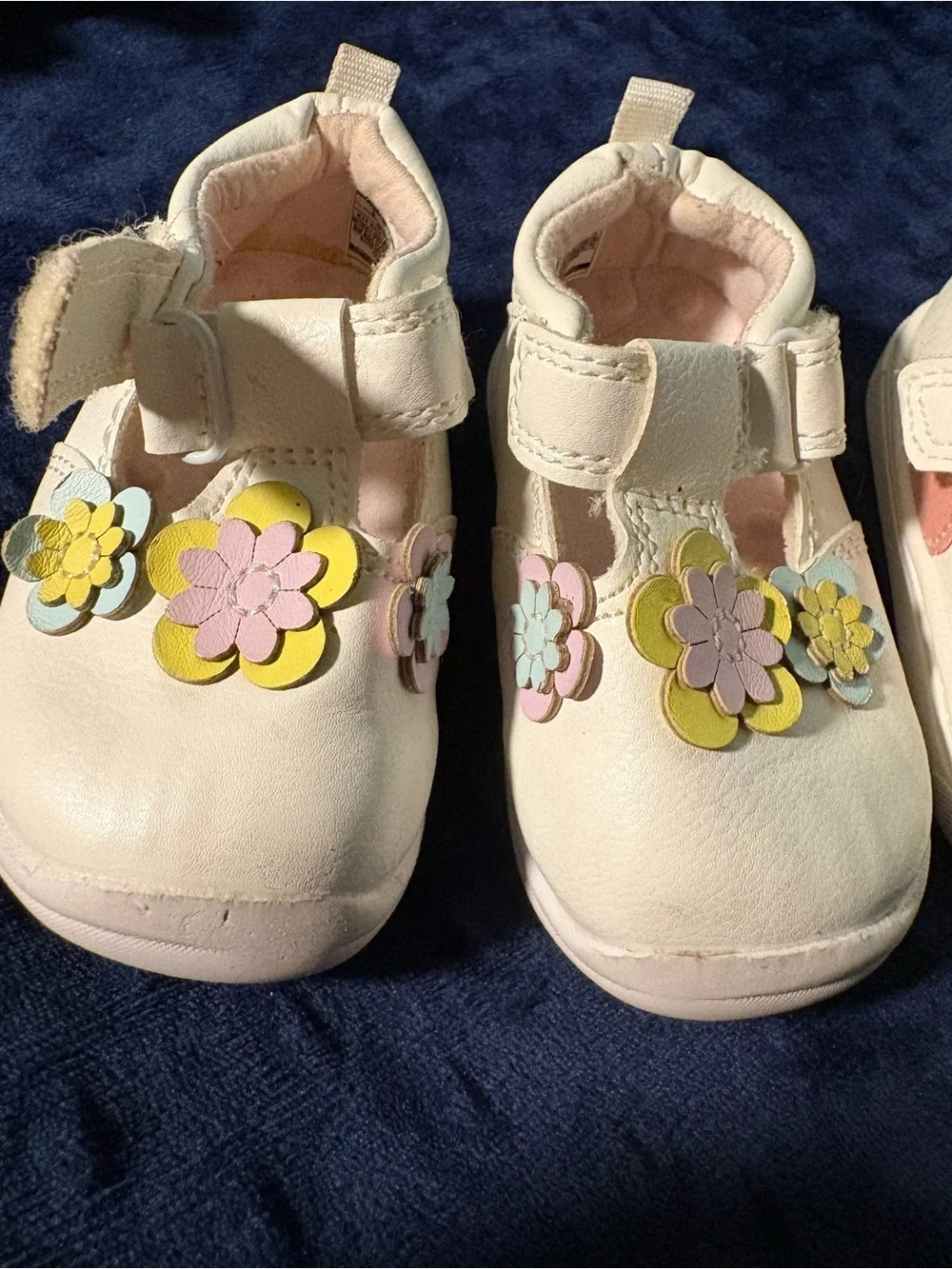 2 Pack-White & Pink Floral Baby Shoes size 3